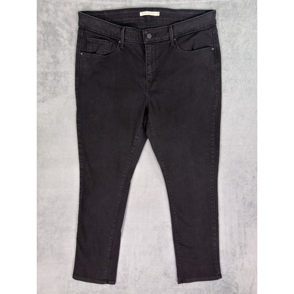 Levis Jeans Womens 18 Plus Black Skinny Classic Mid Rise Stretch Denim